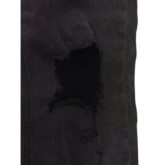 Vigoss Womens Black Distressed Straight-Leg Jeans Size 29 Cotton/Spandex, NWT. - Picture 5 of 9